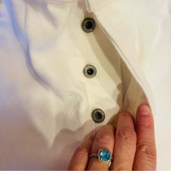 Moussy Vintage Aurora Wide Straight Jean White Raw Hem - Picture 12 of 15